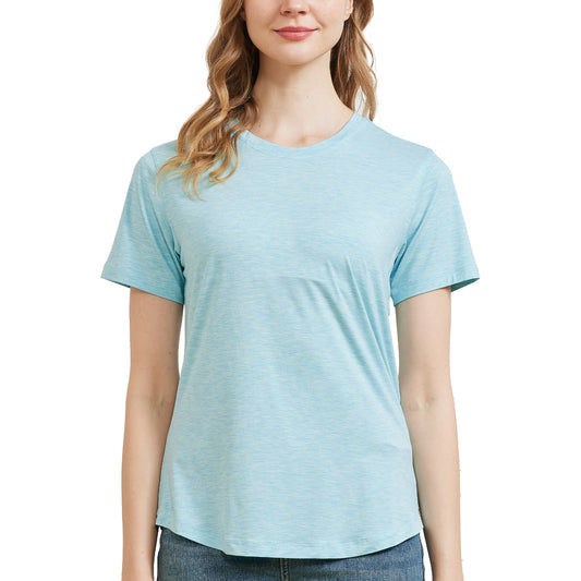 Women's Heathered Bamboo Crew Neck T-Shirt
