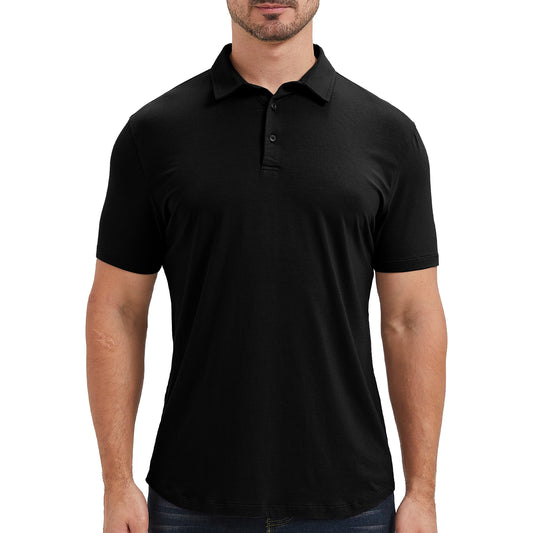 Men's Tall Curved Hem Bamboo Polo
