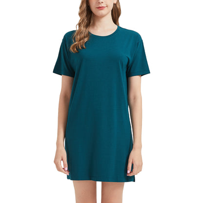 bamboo t shirt dress Hooey Women's Bamboo Pocket T-shirt Dress in Teal XX-Large