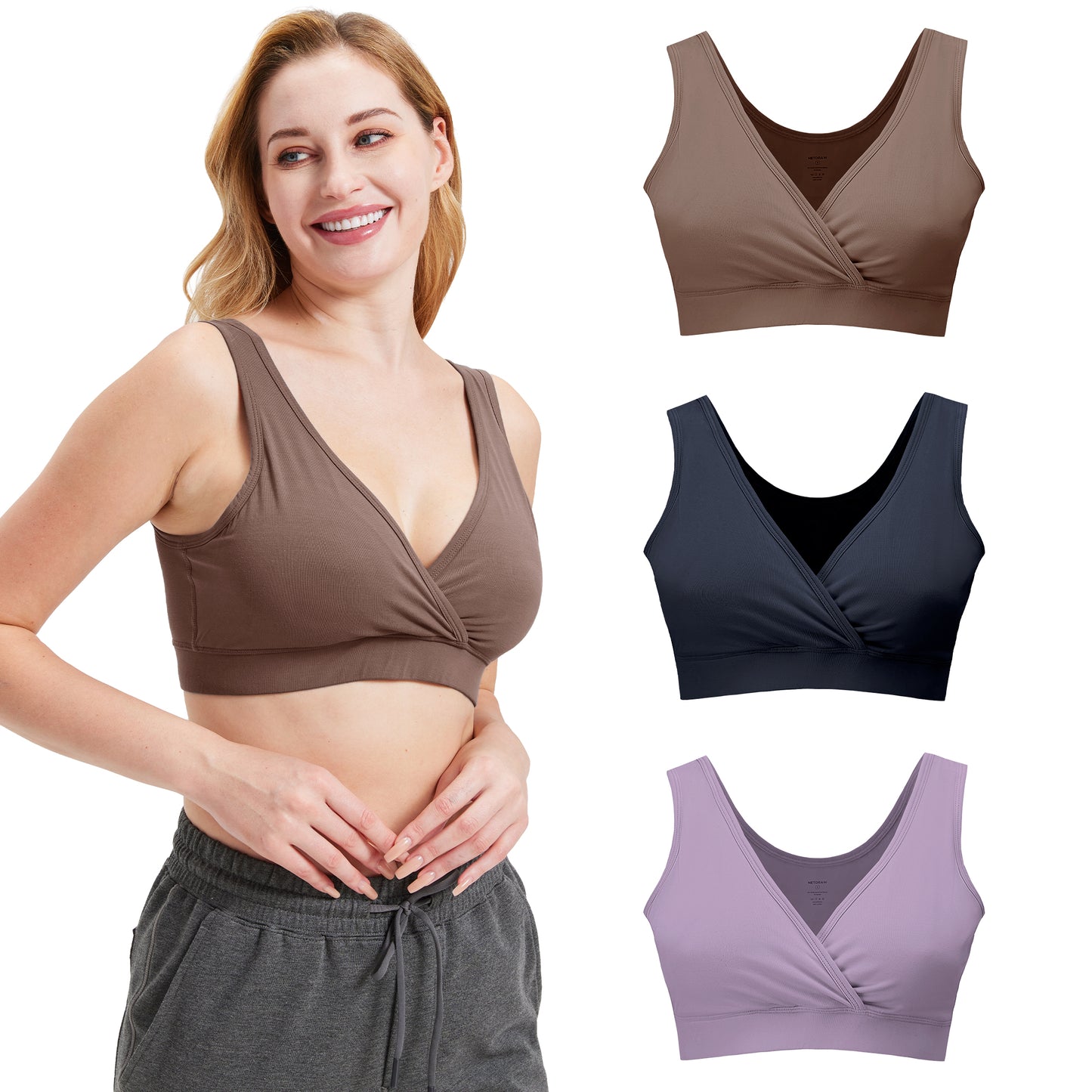 Women's 3 Pack Bamboo Nursing Sleep Bra