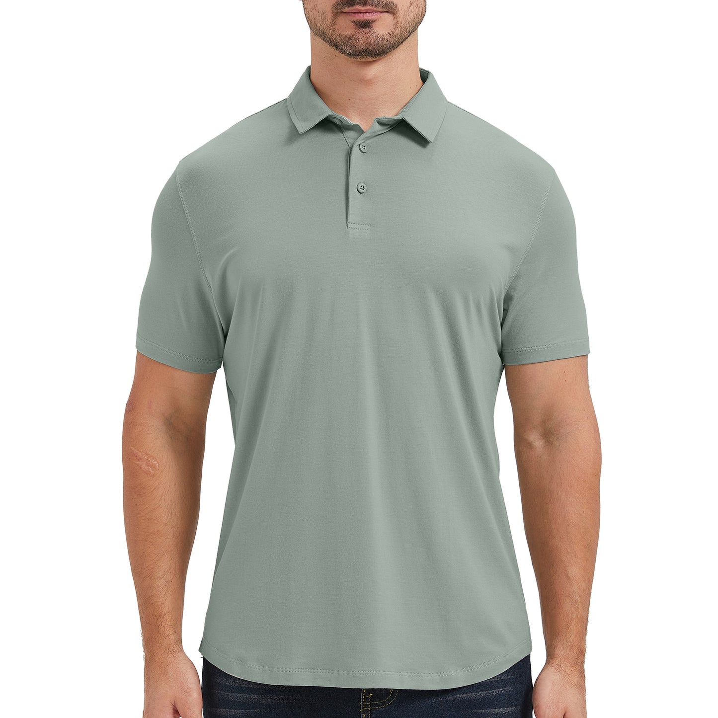 Men's 3 Pack Curved Hem Bamboo Polo