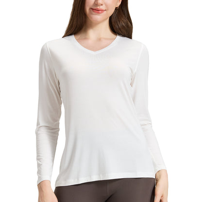 Bamboo Long Sleeve V Neck Shirt