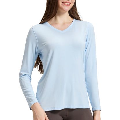 Bamboo Long Sleeve V Neck Shirt