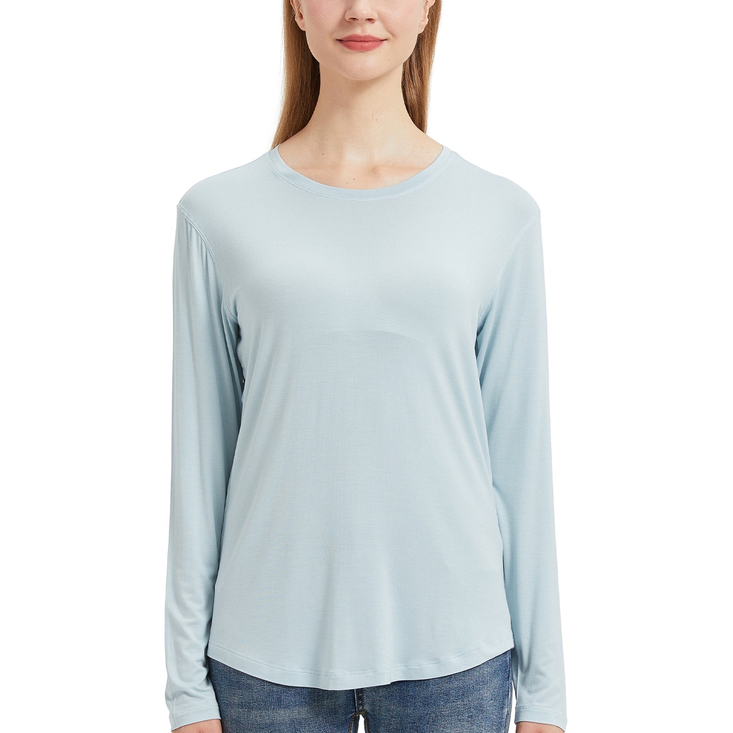 Women's Long Sleeve Bamboo Crew Neck T-Shirt