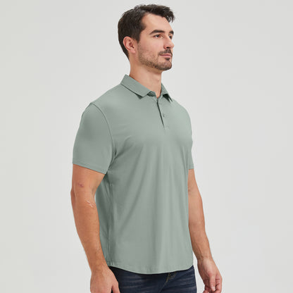 Mens Curved Hem Bamboo Polo