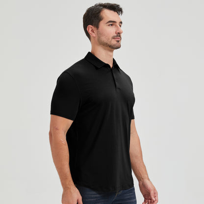 Men's Tall Curved Hem Bamboo Polo
