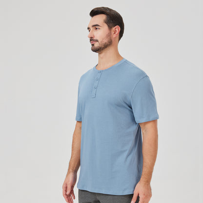 Short Sleeve Bamboo Cotton Henley