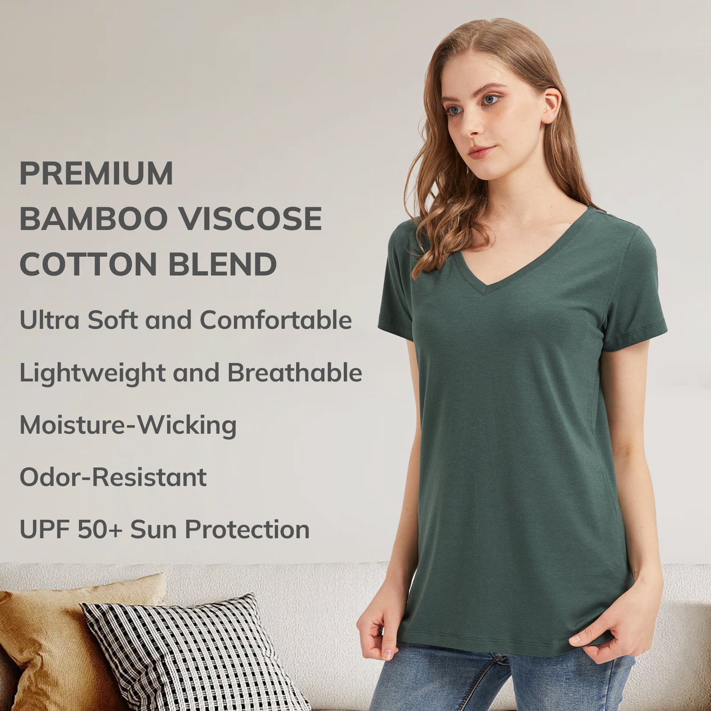 Women's Bamboo V Neck T-Shirt