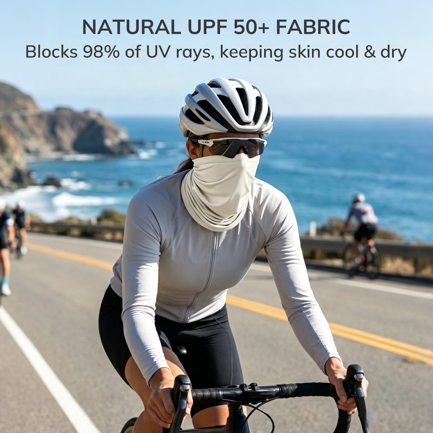 Unisex UPF 50+ Bamboo Viscose Neck Gaiter 2 Pack