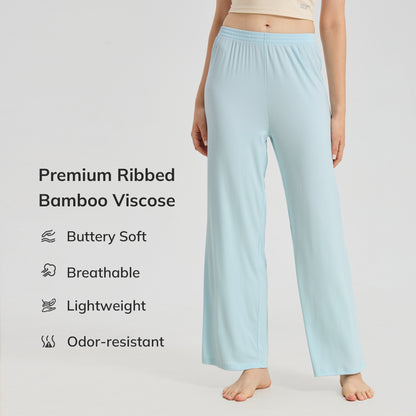 Bamboo Ribbed Wide Leg Pants