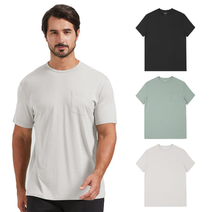 Men's 3 Pack Bamboo Pocket Tee