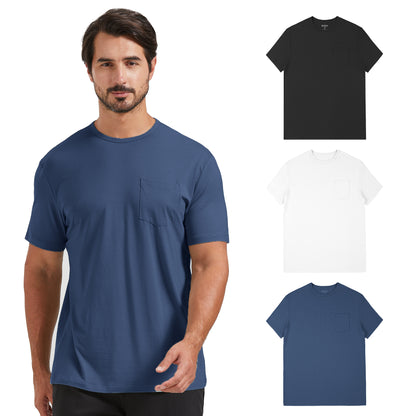 Men's 3 Pack Bamboo Pocket Tee