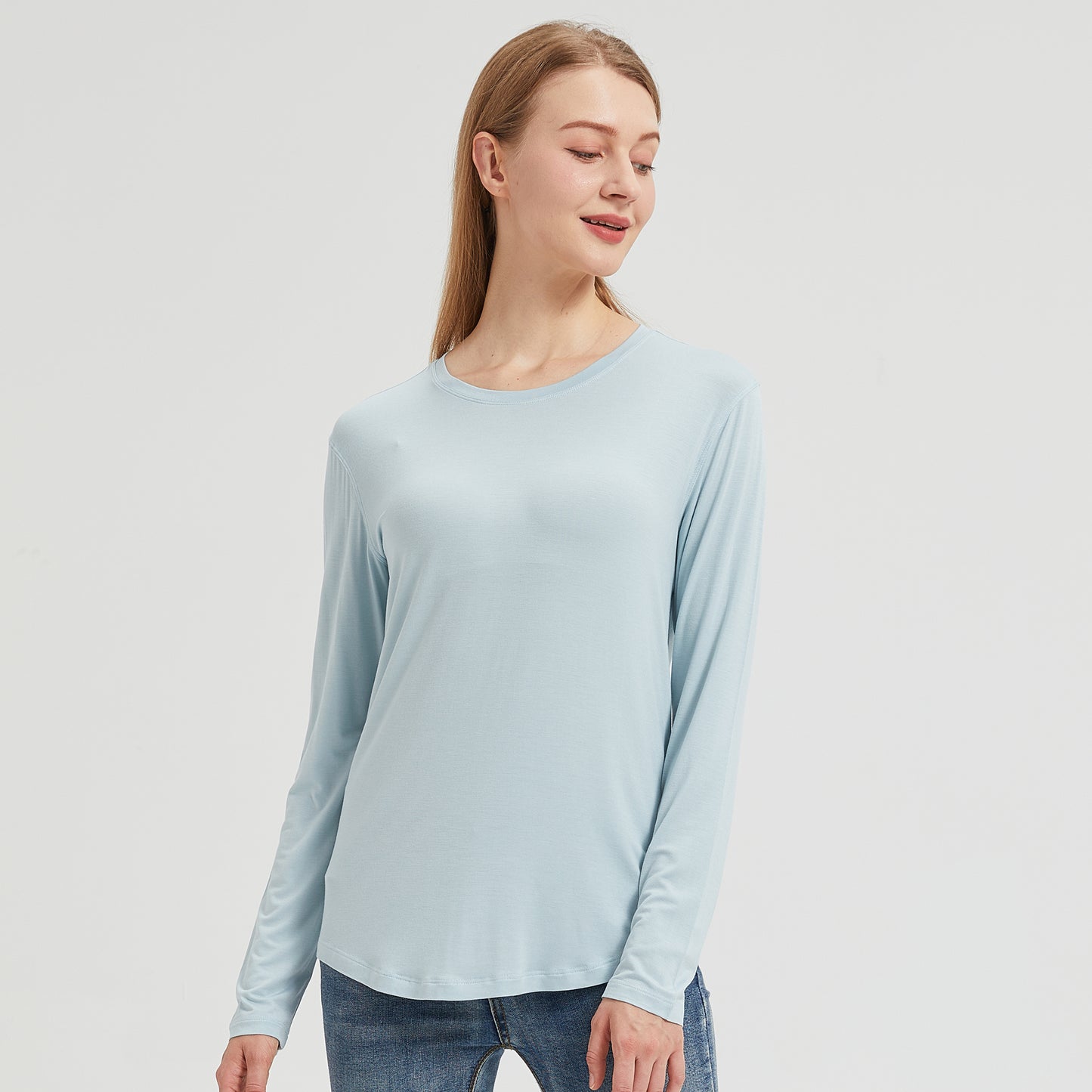 Women's Long Sleeve Bamboo Crew Neck T-Shirt