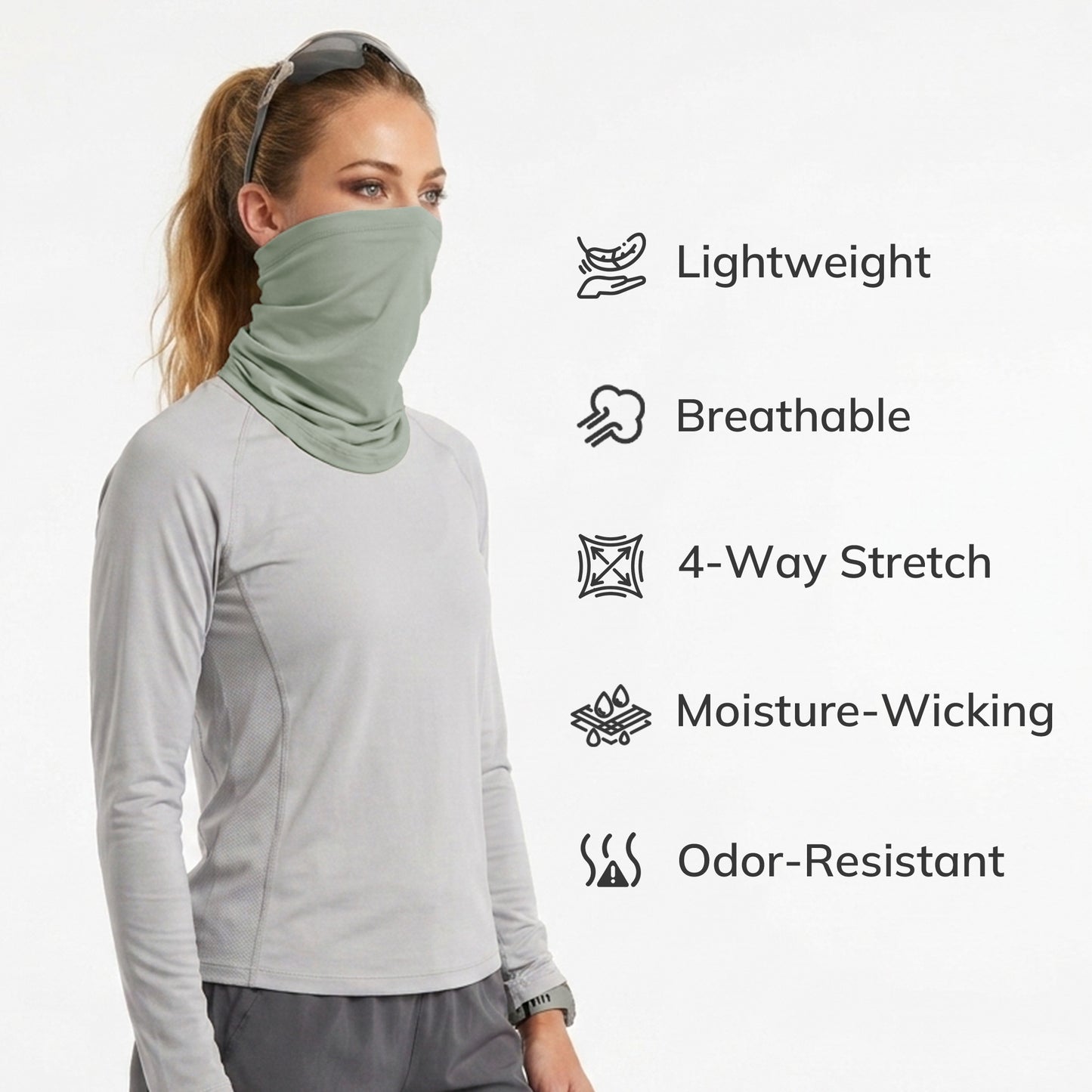 Unisex UPF 50+ Bamboo Viscose Neck Gaiter 2 Pack