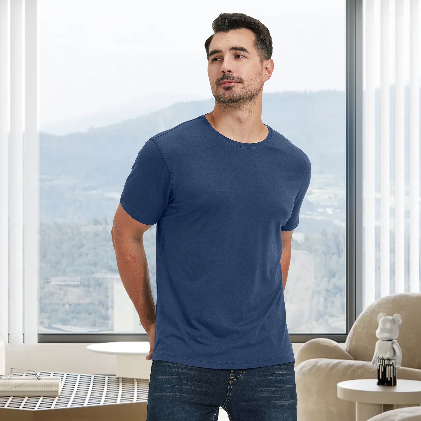 Men's Straight Hem Bamboo Shirt