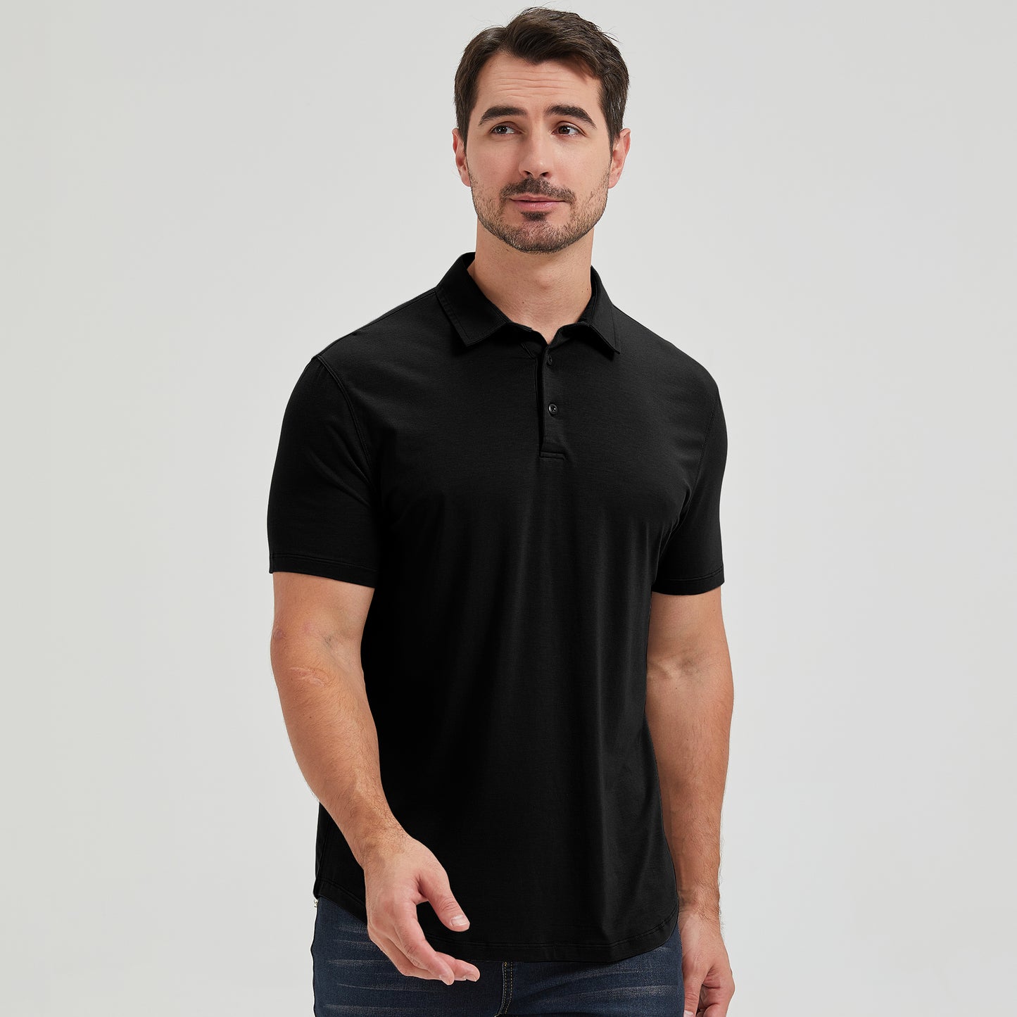 Men's Tall Curved Hem Bamboo Polo