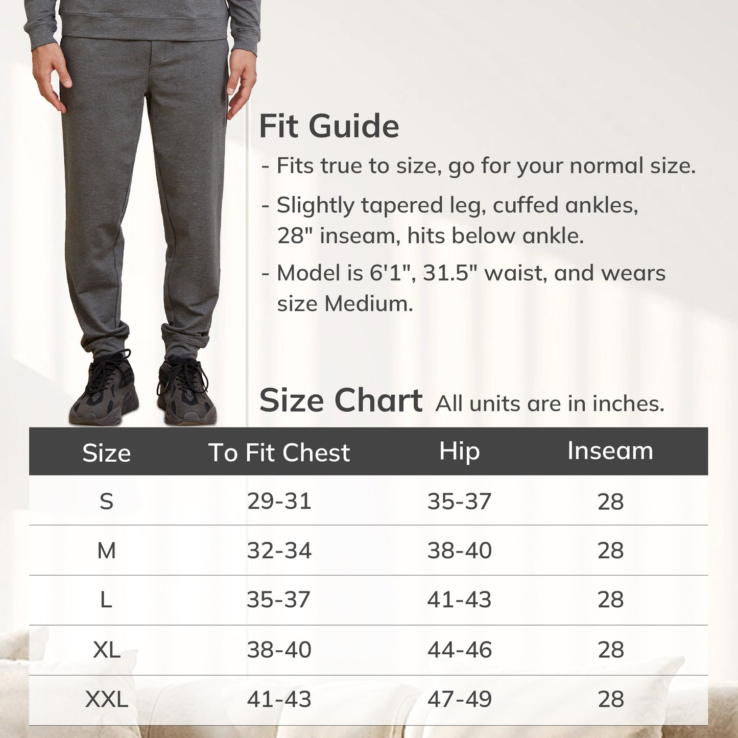 Men's Bamboo Cotton Jogger Sweatpants
