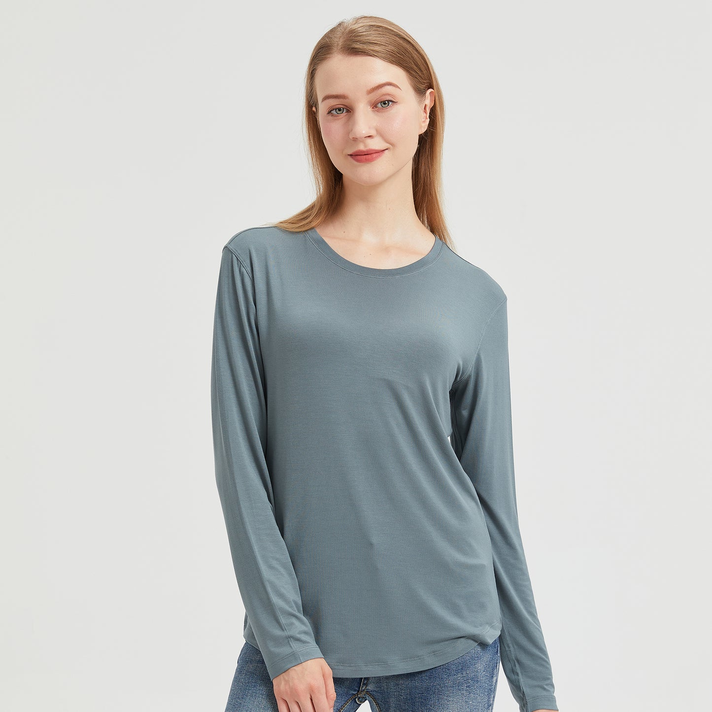 Women's Long Sleeve Bamboo Crew Neck T-Shirt