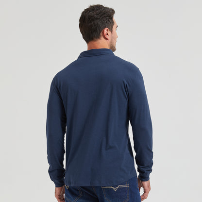 Bamboo Long Sleeve Curved Hem Polo