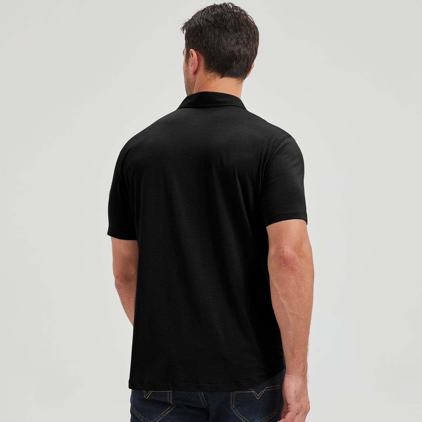 Men's Tall Curved Hem Bamboo Polo