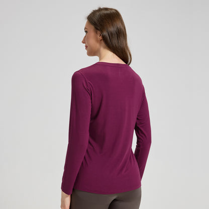 Bamboo Long Sleeve V Neck Shirt