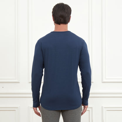 Men's 2 Pack Long Sleeve Curved Hem Bamboo T-Shirt