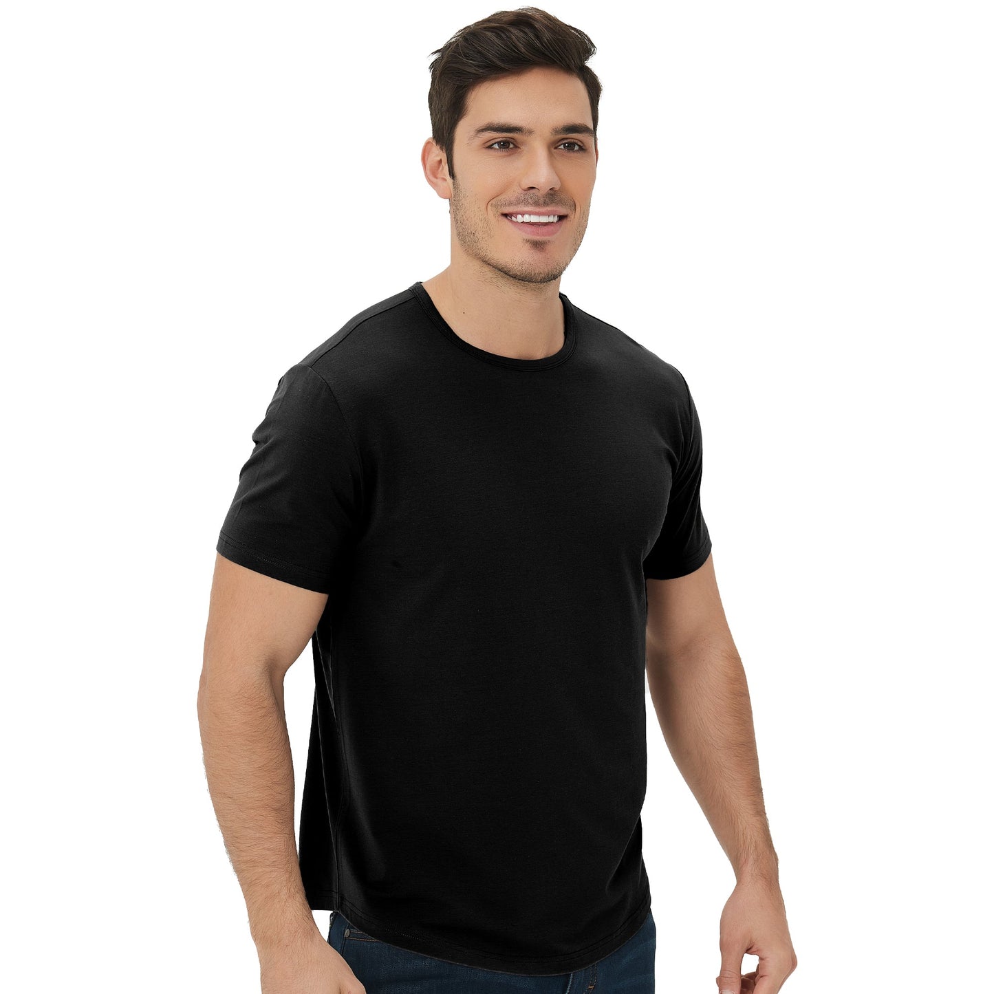 Men's 3 Pack Curved Hem Bamboo T-Shirt