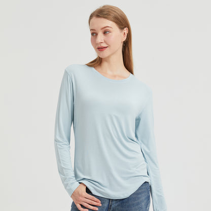 Women's Long Sleeve Bamboo Crew Neck T-Shirt