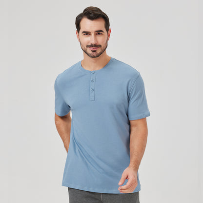 Short Sleeve Bamboo Cotton Henley