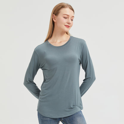 Women's Long Sleeve Bamboo Crew Neck T-Shirt