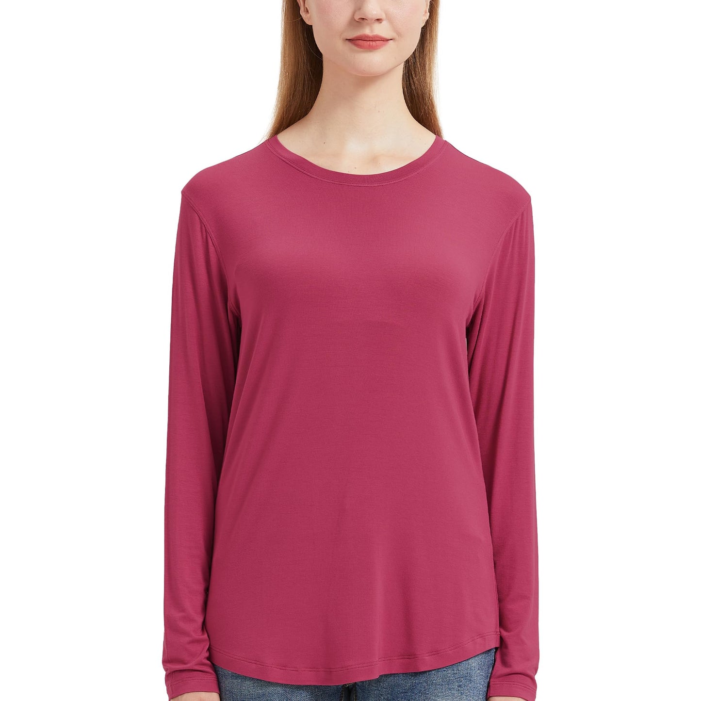 Women's Long Sleeve Bamboo Crew Neck T-Shirt