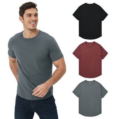 Men's 3 Pack Curved Hem Bamboo T-Shirt