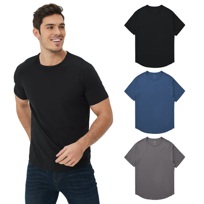 Men's 3 Pack Curved Hem Bamboo T-Shirt