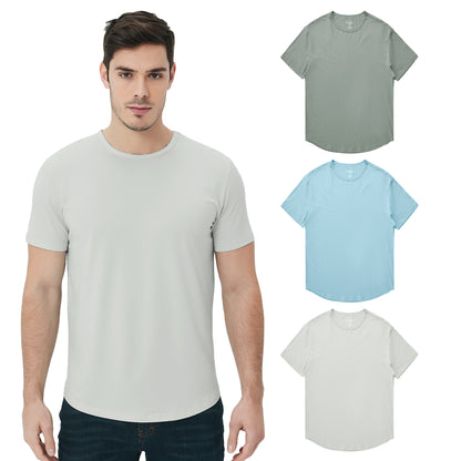 Men's 3 Pack Curved Hem Bamboo T-Shirt