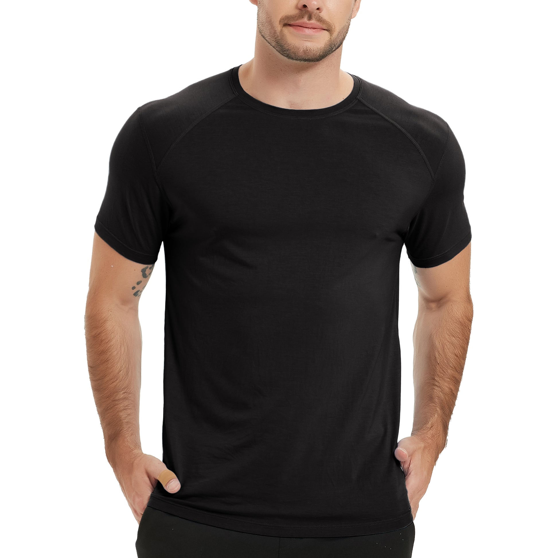  Qopobobo Black T Shirts for Men Men's Cotton Performance Short  Sleeve T-Shirt Gym Workout Short Sleeve Tee Slim Fit Blouse : Clothing,  Shoes & Jewelry